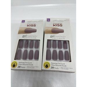 2 Packs Of Kiss Gel Fantasy Ready-To-Wear Gel Long Nails, KGNC103F